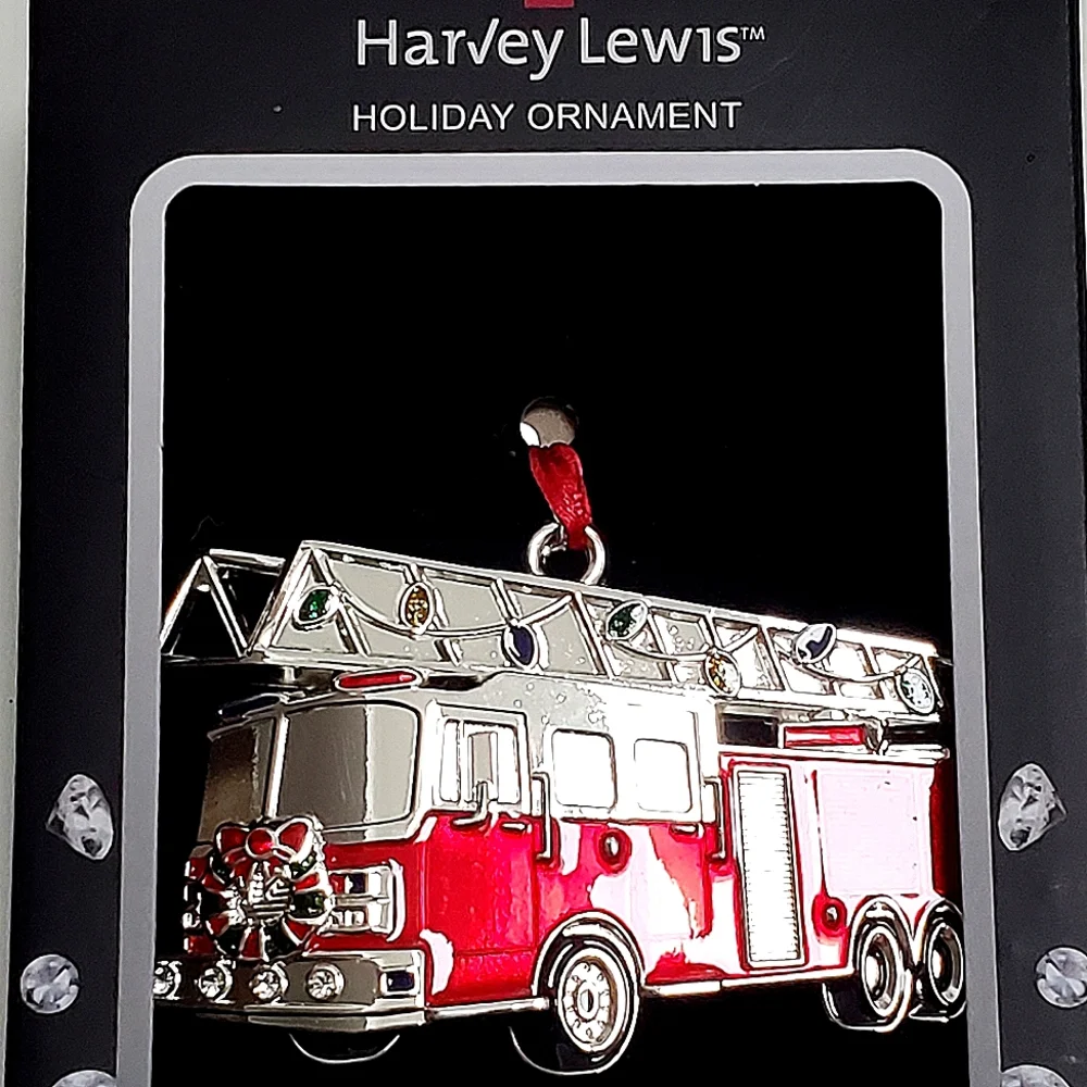 Christmas Tree Holiday Ornament Brilliant Bright Red Fire Engine Truck 3.5' - Picture 11 of 16